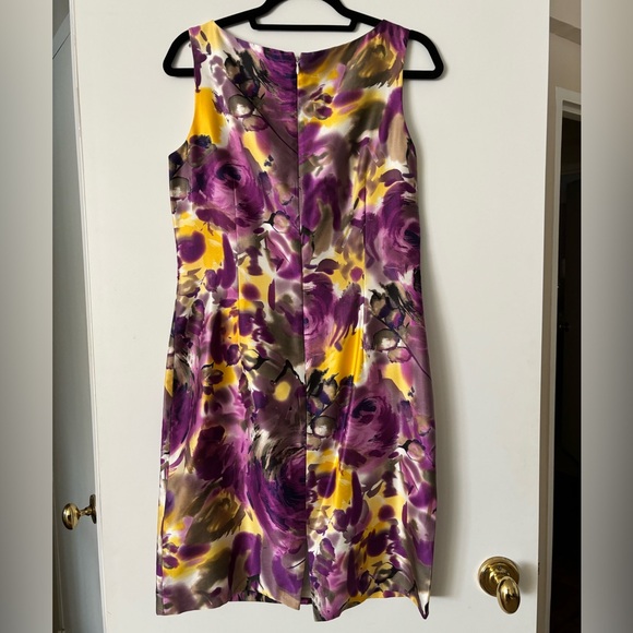 Ann Taylor Cotton/Silk Watercolor Floral Print Dress - Picture 2 of 10